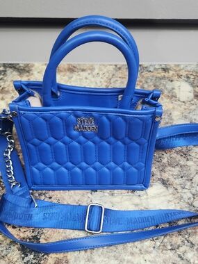 Steve Madden Royal Blue Quilted Mini Tote